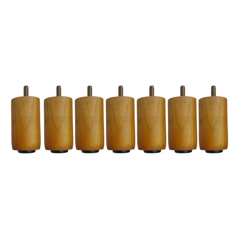 5x Pé De Cama Box Bau Casal 7 Peças 6 Cm Mel Madeira Mel