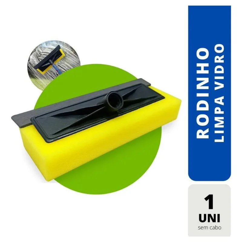 2x Rodinho Limpa Vidro Mágico Passa Cera Sem Cabo C/1 Uni Fu