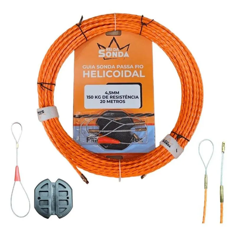 Passa Fio Profissional Elétrico Sonda Hard Work 20m Laranja