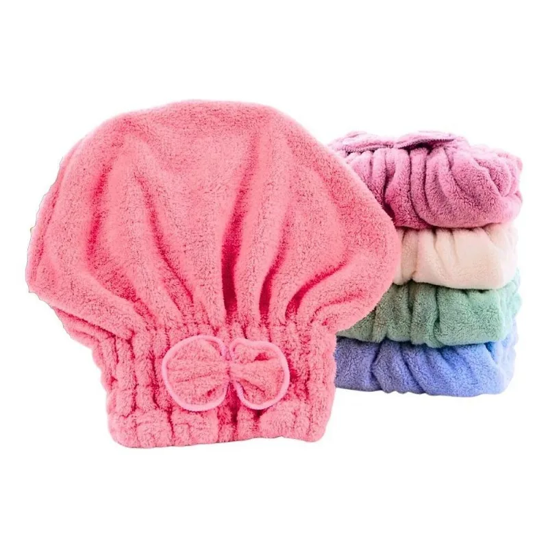 3x Touca De Banho Mágica Secar Cabelo Microfibra Secagem Ráp