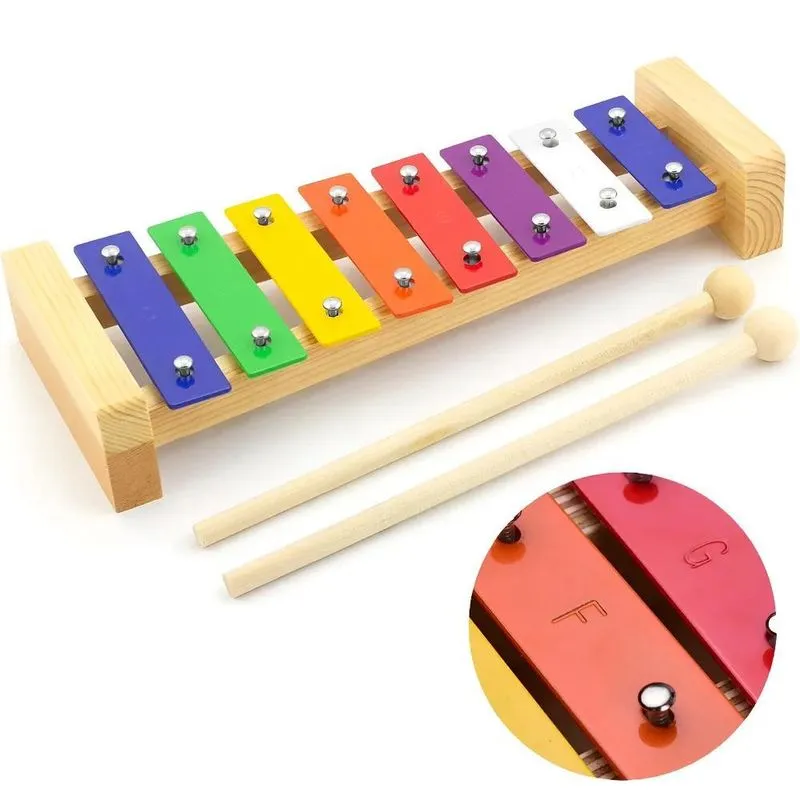 Metalofone Xilofone Infantil 8 Notas Rítmica Profissional Za