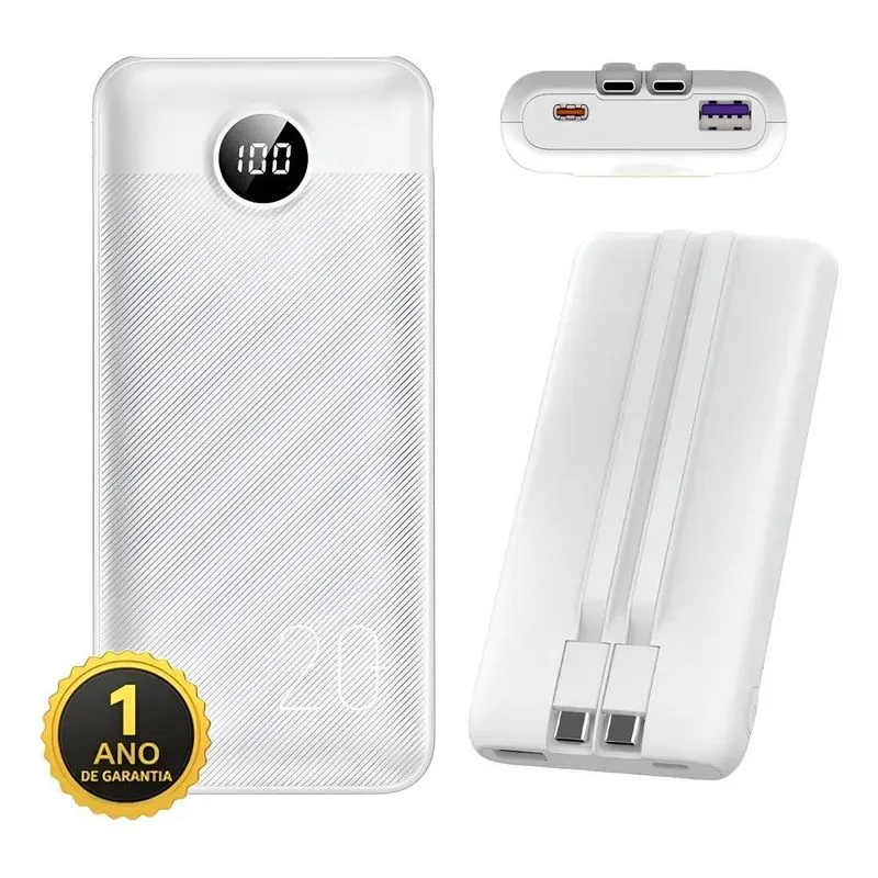 Power Bank 20000mAh Carregador Portátil Super Rápido Para Ip