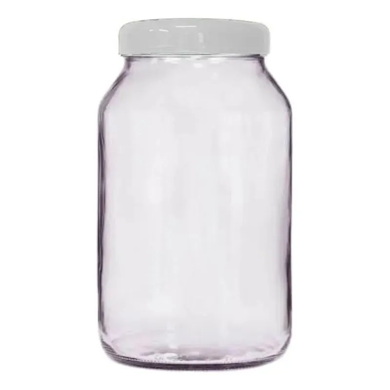 5x Conserva Pote De Vidro 3 Litros Cor Branco