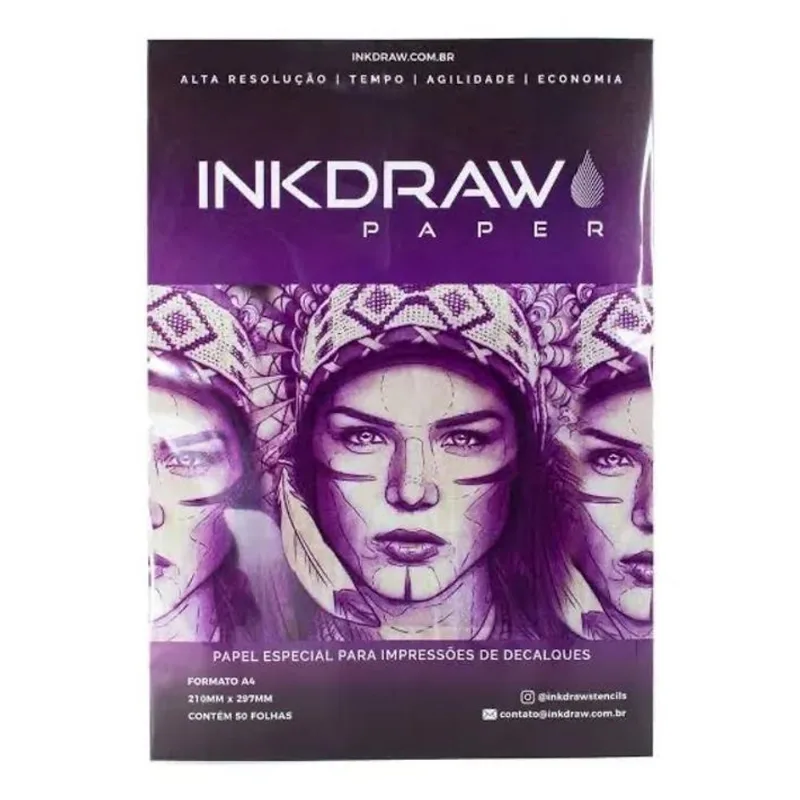 2x Papel Inkdraw Paper A4 Para Tatuagem/tattoo 50 Folhas