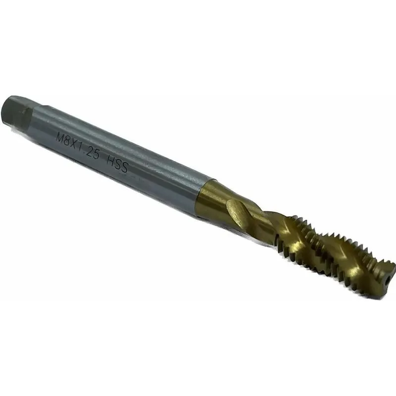 Macho Maquina Canal Helicoidal M8 X 1,25 Com Cobertura Tin