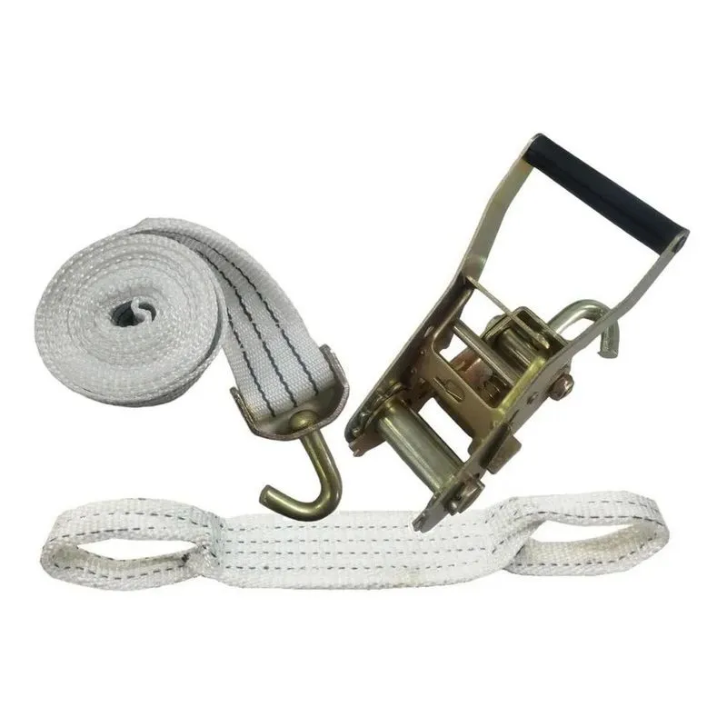 Kit Cinta Catraca Guincho Plataforma 5 Ton X 6mt Cor Branco