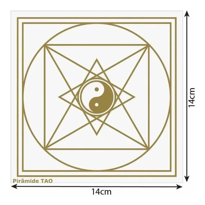 3x Placa Pirâmide Tao Radiestesia Radiônica 14x14 (cm)