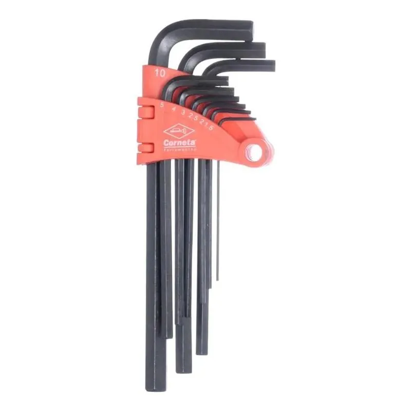 10x Jogo De Chave Allen Longa 1,5 - 10mm 9 Pçs 3121053 Corn