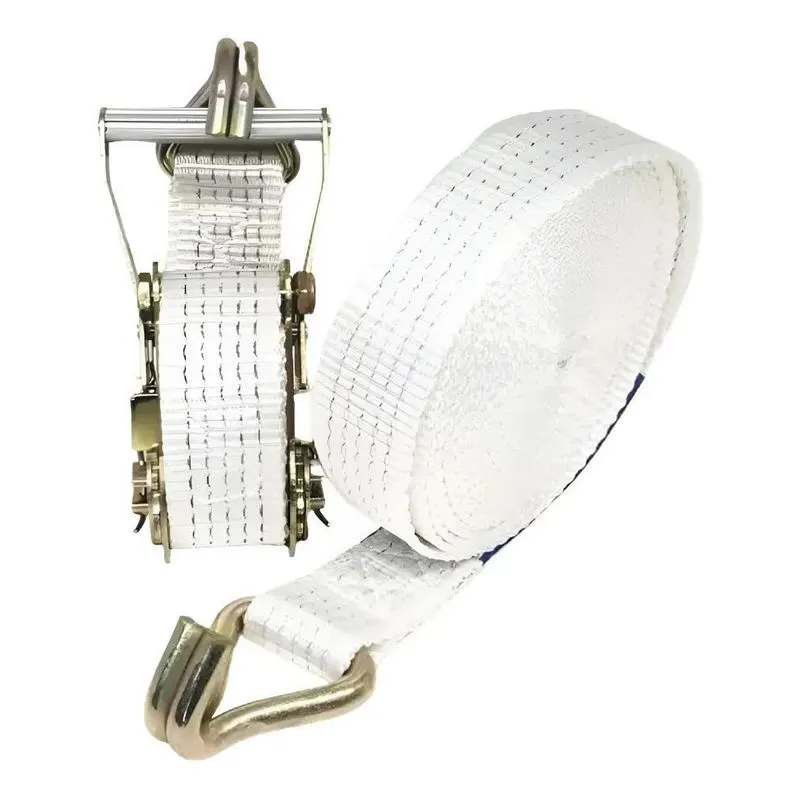 Kit Cinta E Catraca Amarração 5ton Gancho J Cor Branco Multf