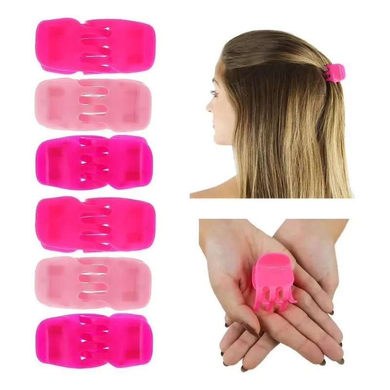 Piranha Média Prendedor Para Cabelo 12 Unidades - 1 Pac Rosa