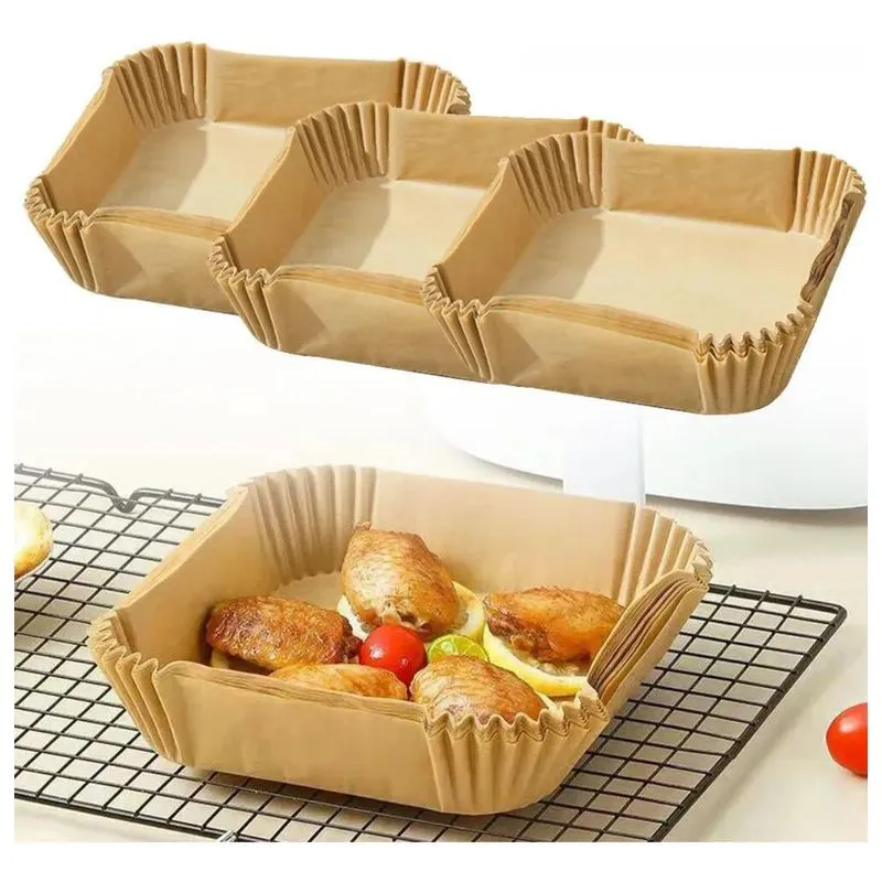 2x Forma Descartavel Quadrada Tapete Airfryer Antiaderente 1