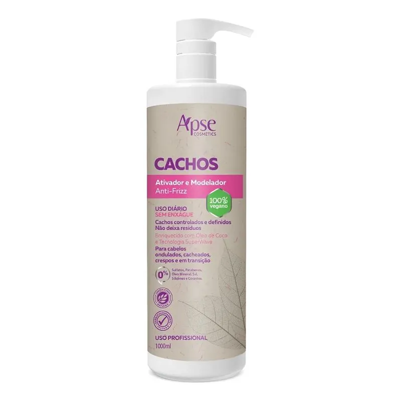 Ativador E Modelador Anti-frizz Cachos 1l - Apse Vegano