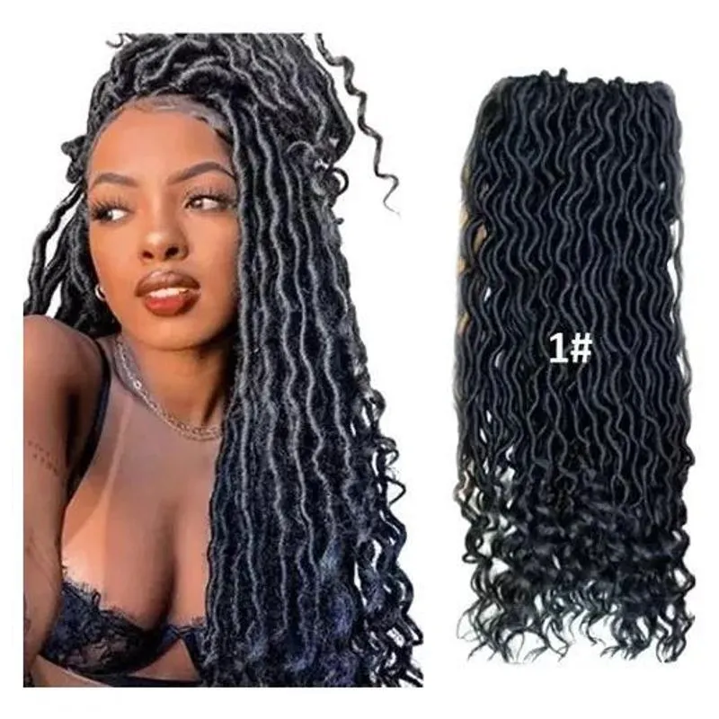 Faux Locs Goddess 300g Crochet Braid Cacho Perfei - Preto 1