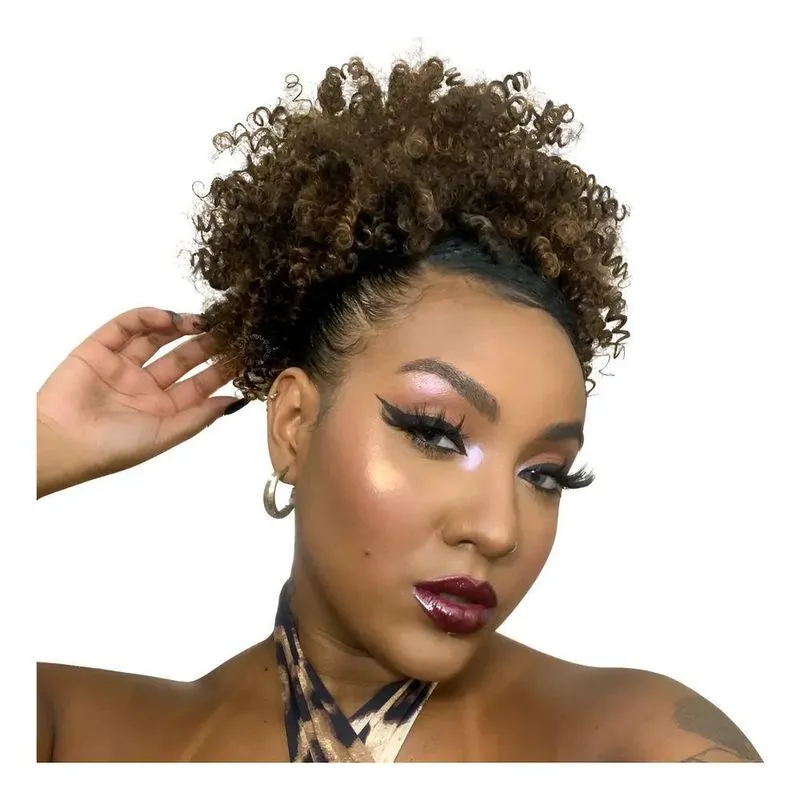 Afro Puff Orgânico 30cm: Volume Natural Instantâ - Sp2/4/30