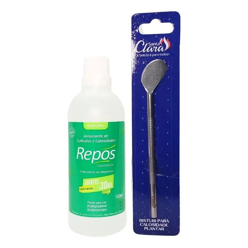 Amaciante Calosidade 150ml Repos + Bisturi 222 Santa Clara