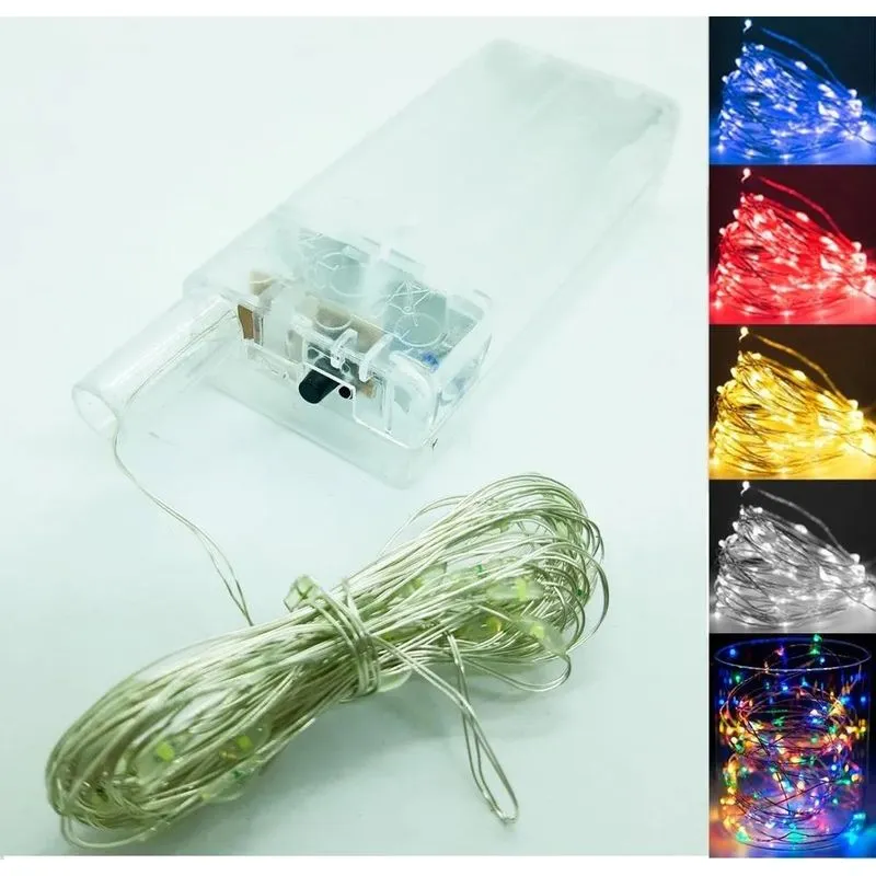 3x Fio Fada Cordão De Led 3m 30 Leds 3 Funções Fixo/pisca