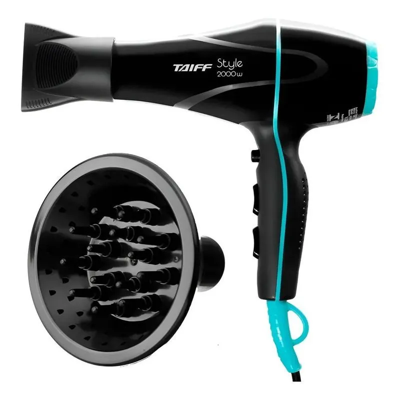 Secador Taiff Style 2000w: Cachos Perfeitos + F - Preto 127v