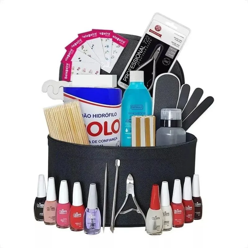 Kit Manicure Completo Profissional: Maleta E Esmalte - Preto