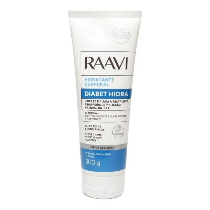 Creme Hidratante Nutrição Corporal Diabete Vegano Raavi 200g