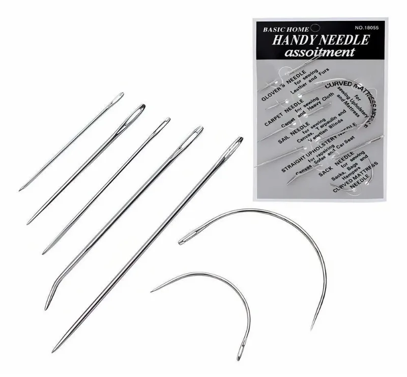 Agulha Costura Manual De Couro 7 Modelos 5 Retas E 2 Curvas