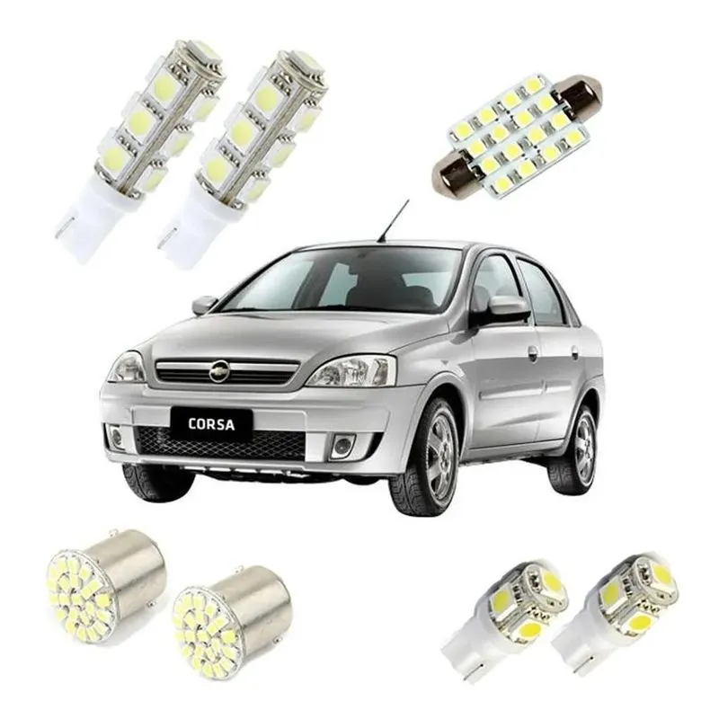5x Kit Lampadas Led Corsa Joy Maxx Chevolet Teto Placa Ré
