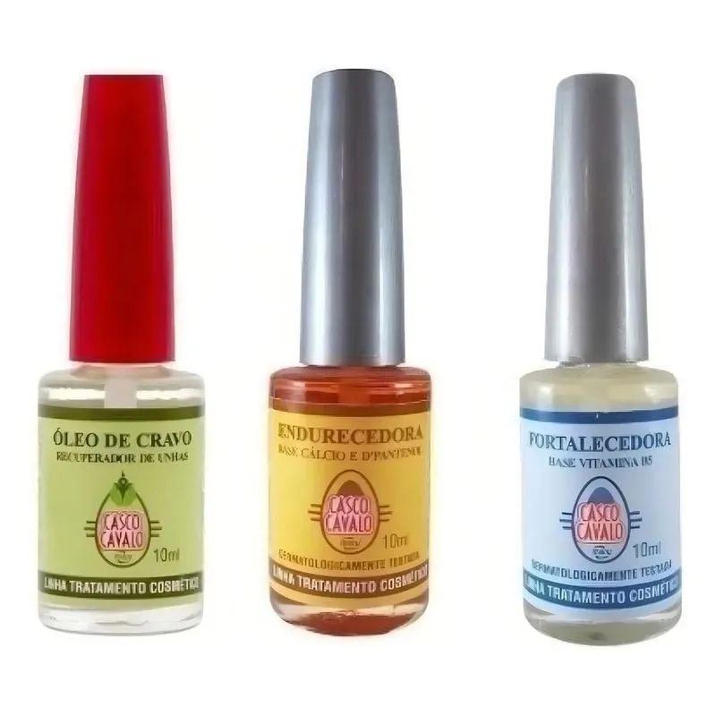 Kit Unhas Fracas Fortalecedor+Endurecedor+ Óleo Casco Cavalo