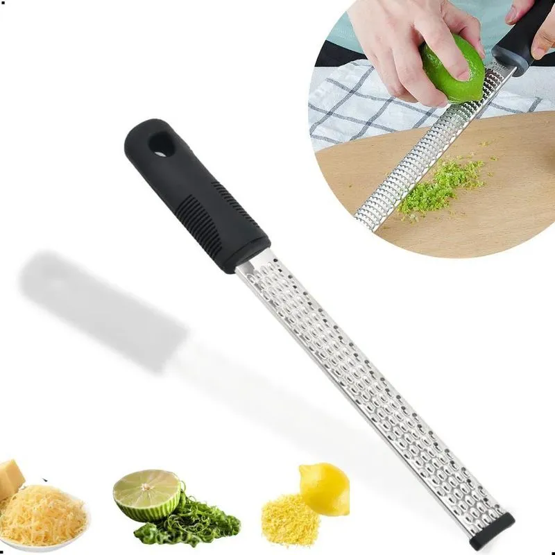 3x Ralador Zesters Inox Para Cítricos E Queijo Chefe