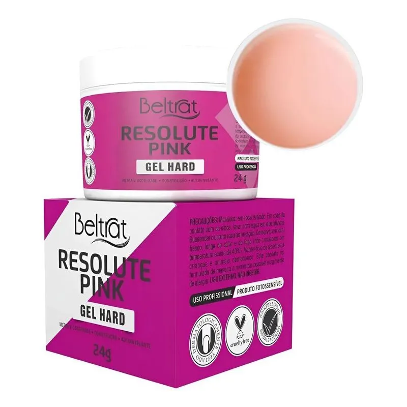 Gel Unhas Beltrat Autonivelante 24g: Alongamento Natu - Pink