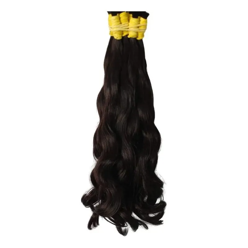 3x Cabelo Natural Para Mega Hair Leve Ondas 50 Cm 100 Gramas