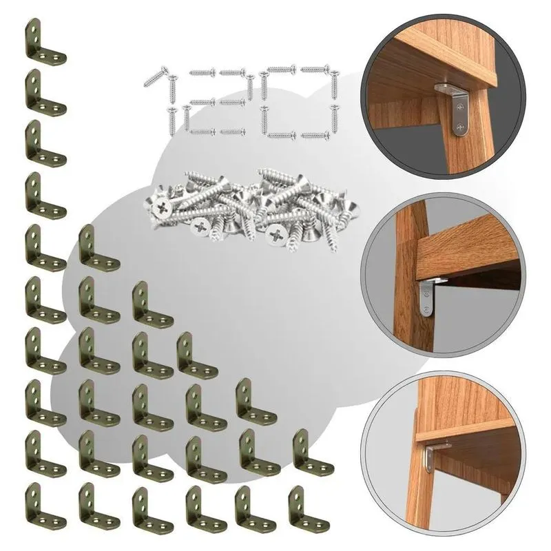 10x 30 Cantoneira Reforço Gaveta Montagem De Moveis Com Par