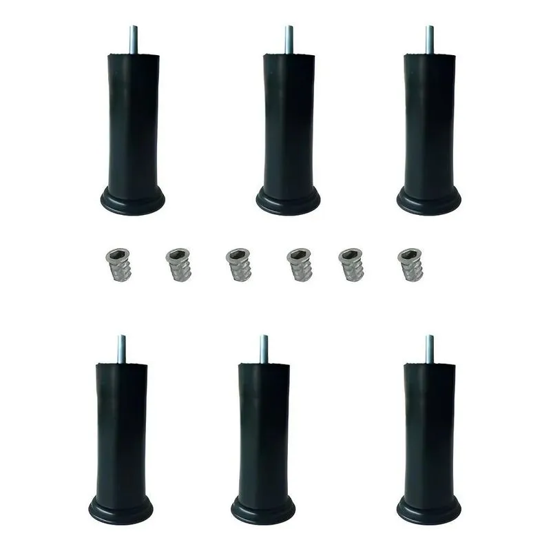 Pé De Cama Box Com Bucha Americana Kit 6 Pés 12cm
