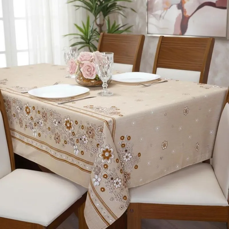 Toalha Mesa Linhão 8 Cadeiras 2,50m Elegante Varias - Cor 09
