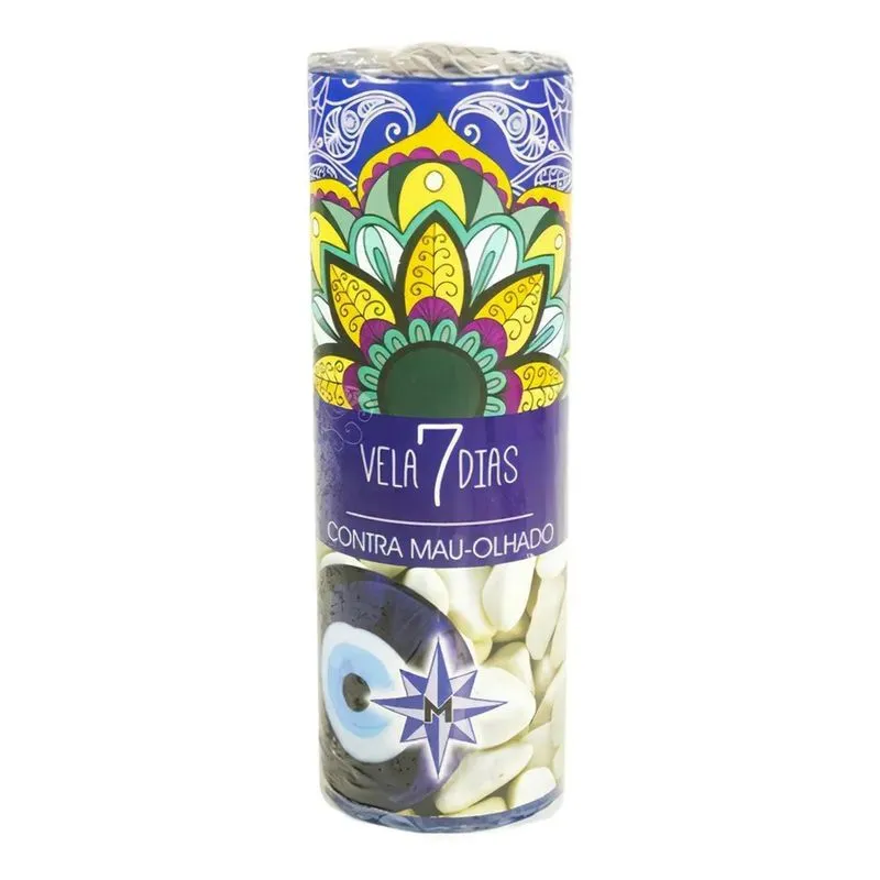 Vela De 7 Dias Azul Contra Inveja E Mau Olhado
