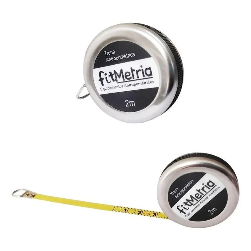 2x Fita Métrica Corporal Trena Antropométrica Em Aço 2 Metro