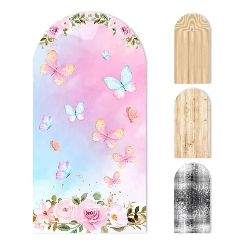 Capa Painel Romano Sublimado 2x1m: Festa In - Borboleta Rosa