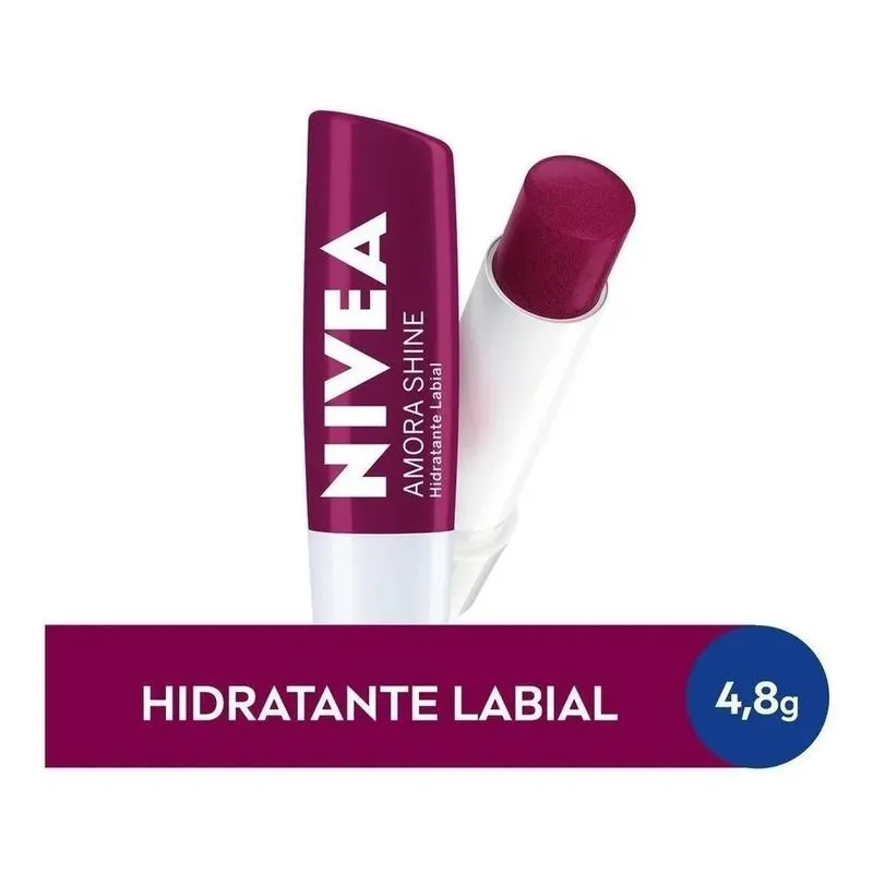 5x Protetor Labial Amora Shine Nivea 4,8g