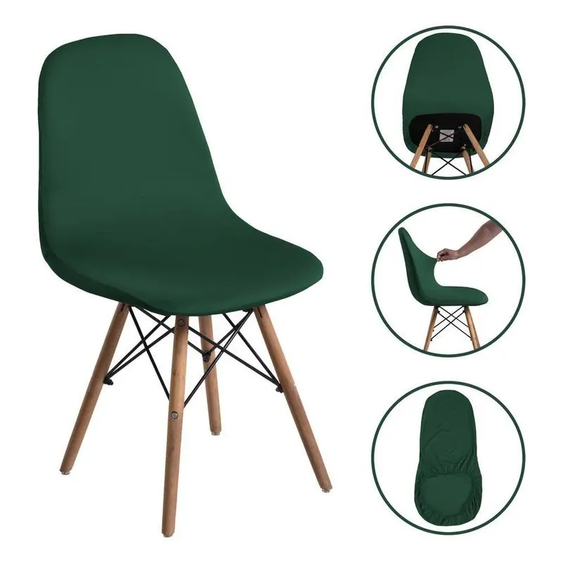 10x Capa De Cadeira Kit 4 Peças Charles Eiffel Nordic Eames