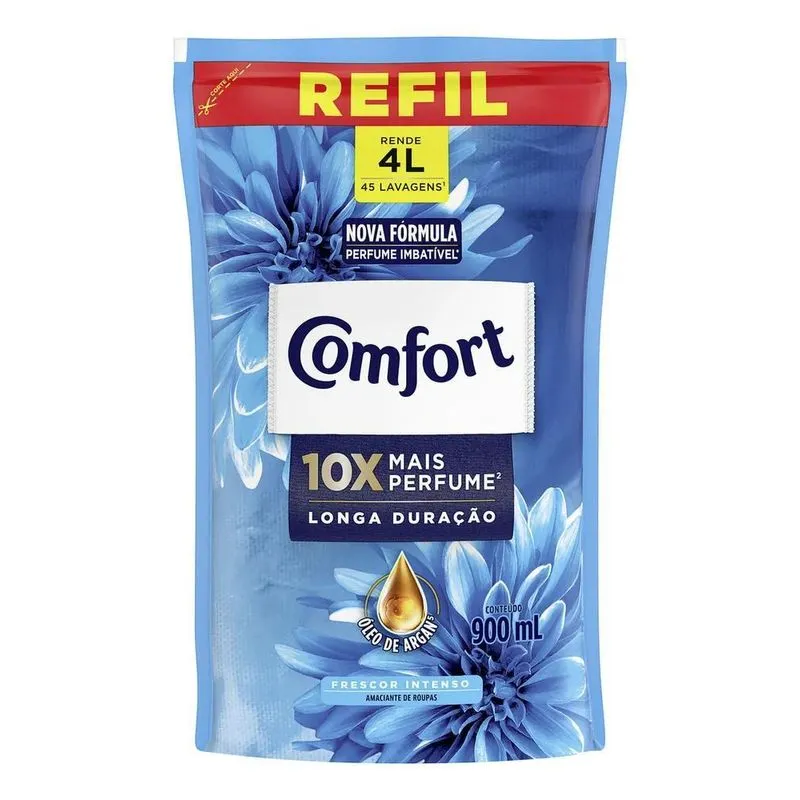 Amaciante Concentrado Comfort Frescor Intenso 900ml Refil