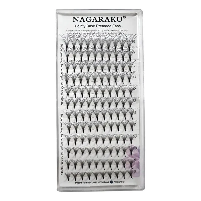 Cílios Nagaraku Pointy Base Premade Fans Volume Russ 5d Mix