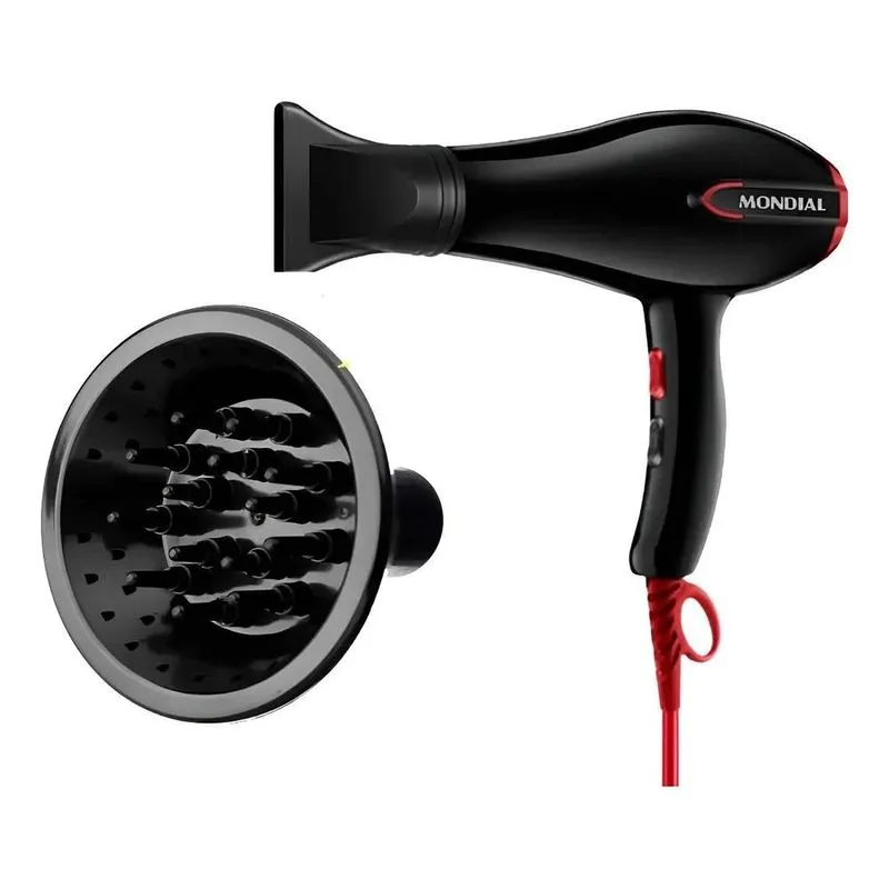 Secador Cachos Mondial 2000w Turbo Com Difusor Tourma - 220v