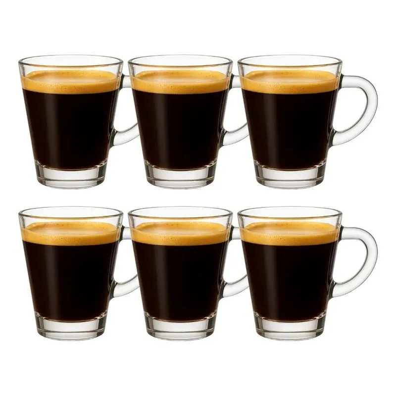 Jogo 6 Xícaras De Café Cappuccino Mini Caneca De Vidro 50ml