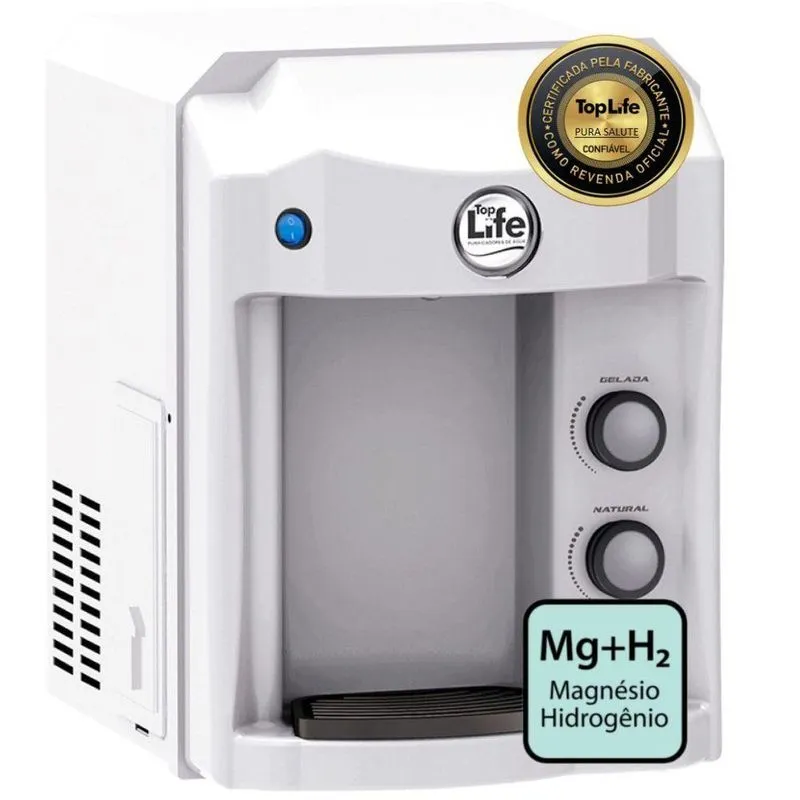 Purificador De Água Top Life Mgh2 Heoxi Hidrogênio Magnésio Água Alcalina E Ozônio Branco 110v