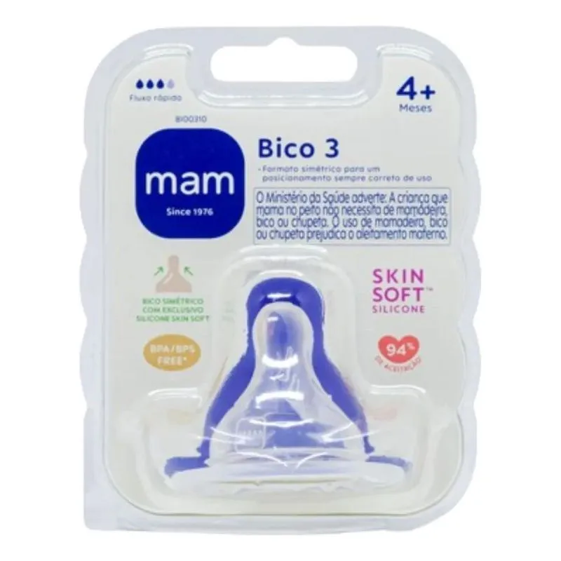 Bico De Mamadeira Mam Todos Tamanhos - Embalag Bico 3 (4m+)