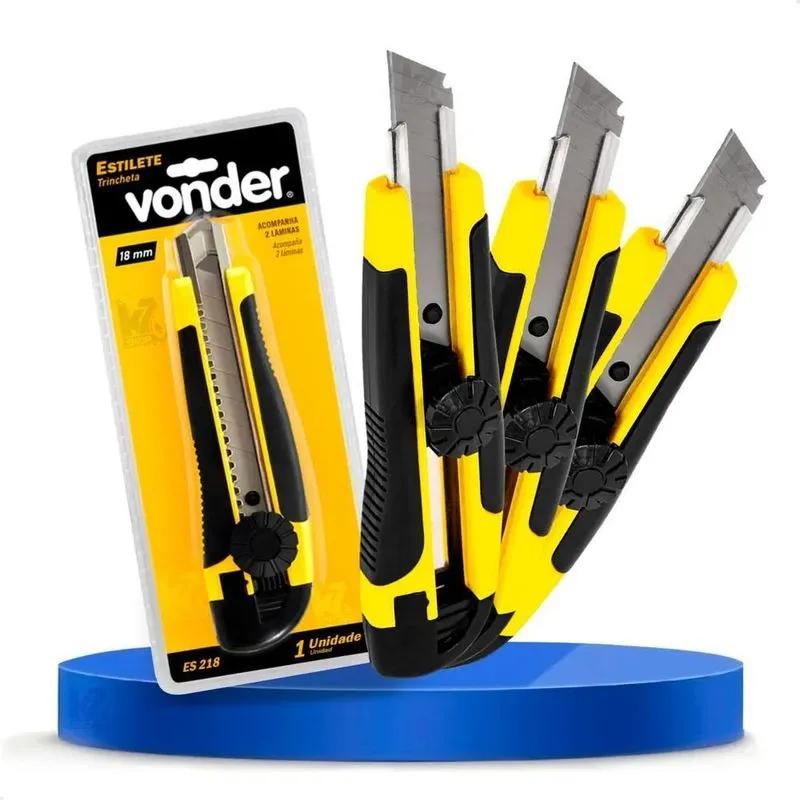 10x Kit 3 Estiletes Profissional 18mm Vonder Trava Giratori