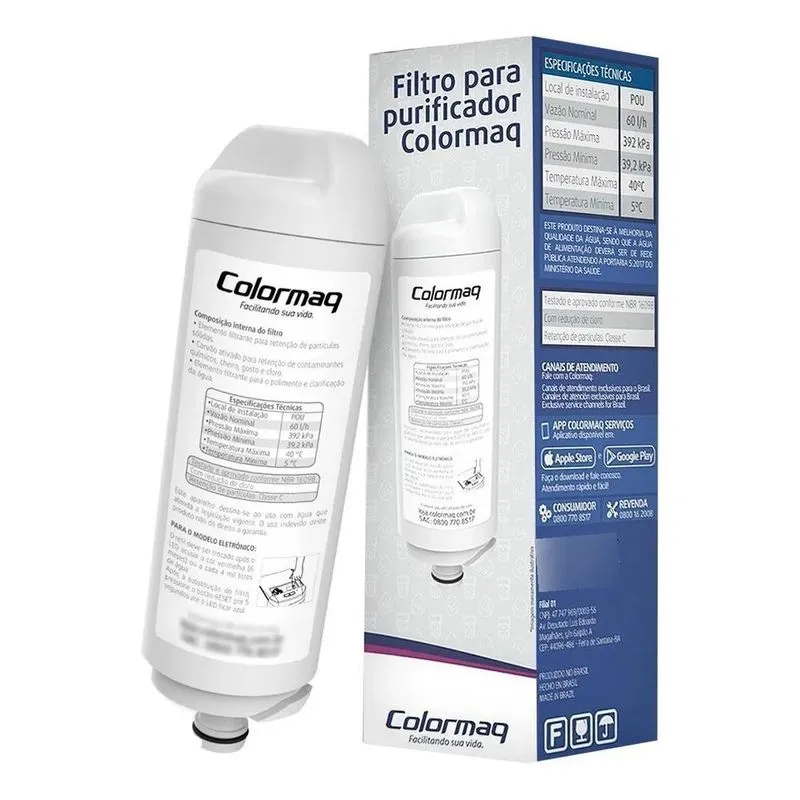 2x Refil Para Filtro Purificador D Água Colormaq Acqua Origi