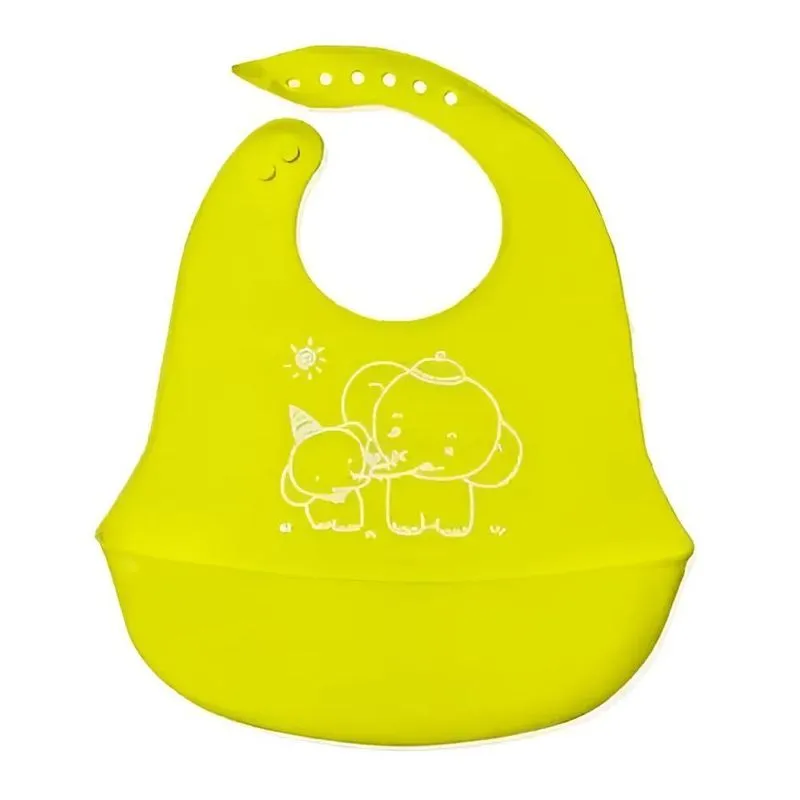Babador Infantil De Silicone Cata Migalhas Amarelo