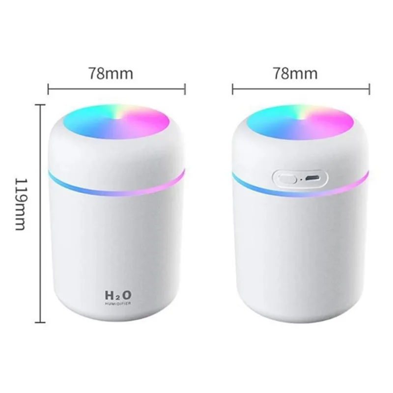 Umidificador H2O Lumen Difusor Essencial 300Ml Led Branco
