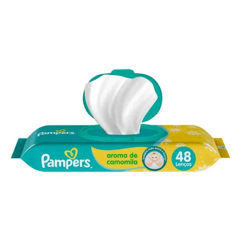 5x Lenços Umedecidos Pampers Aroma De Camomila 48 Unidades