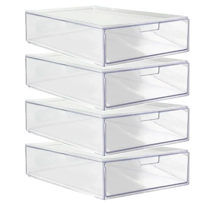 Kit 4 Organizador Gaveta Divisória Roupa Calçado Acrilico