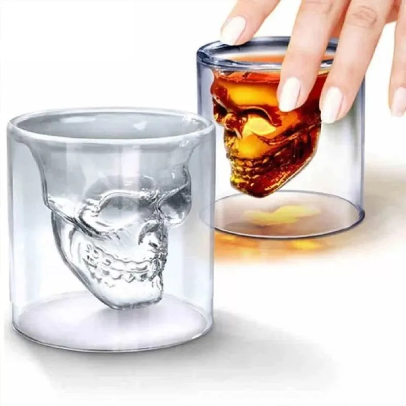 Copo Shot Caveira P/ Dose Tequila Whisky Cristal Skull 25ml